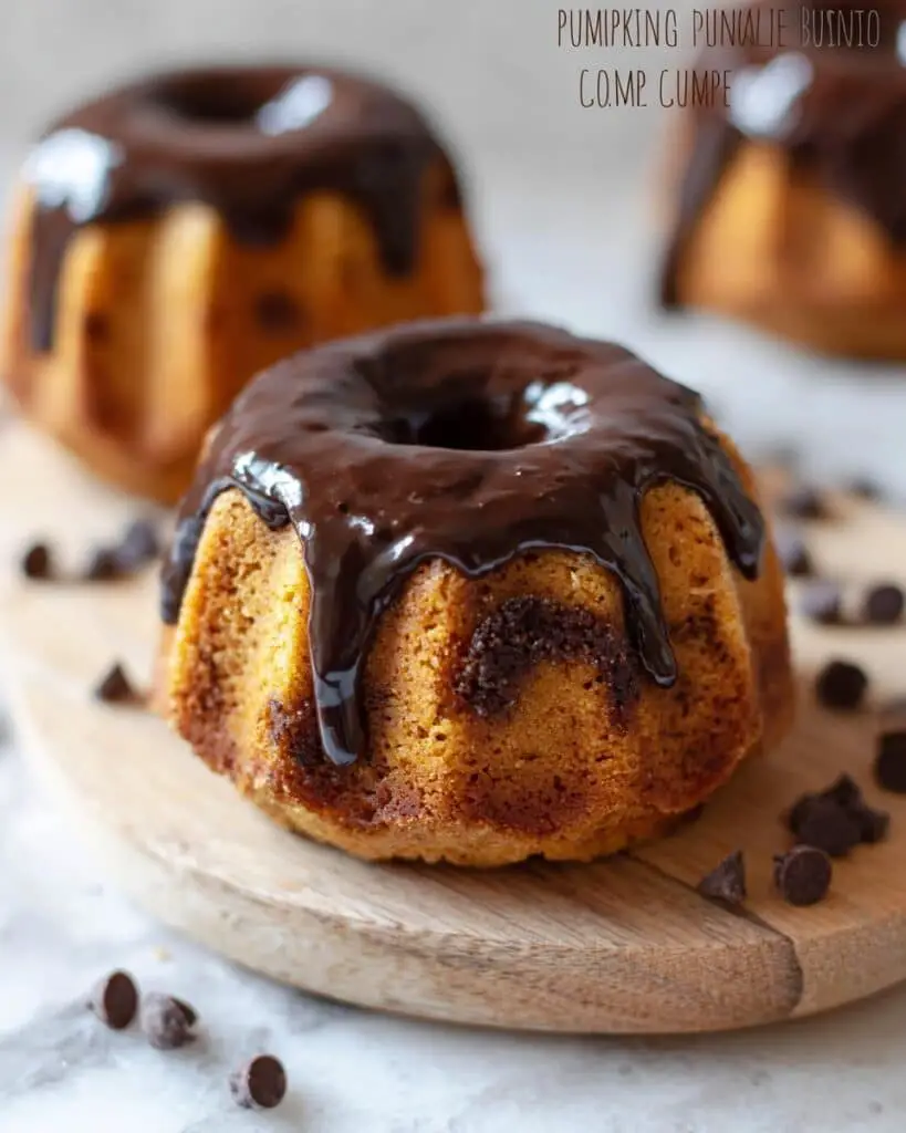 Mini Pumpkin Bundt Cake with Chocolate Rum Glaze Recipe