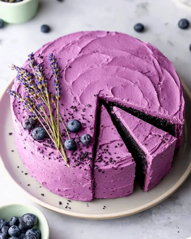 Blueberry Layer Cake with Lemon-Blueberry Filling and Blueberry Buttercream Recipe