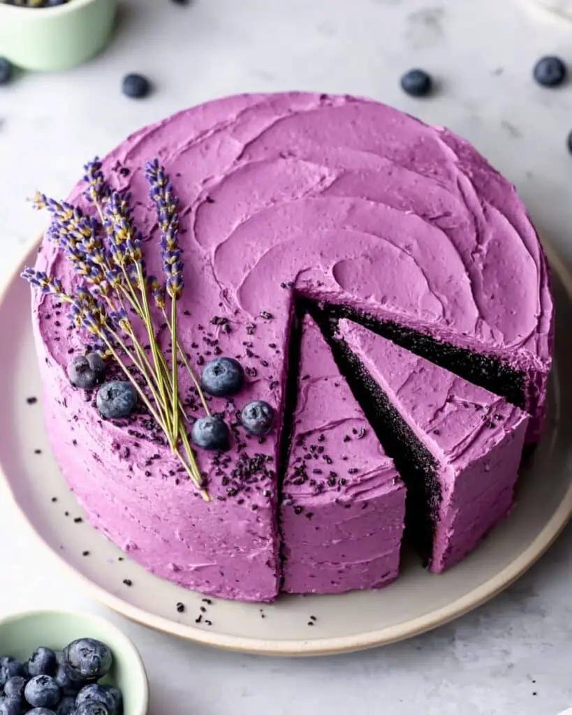 Blueberry Layer Cake with Lemon-Blueberry Filling and Blueberry Buttercream Recipe