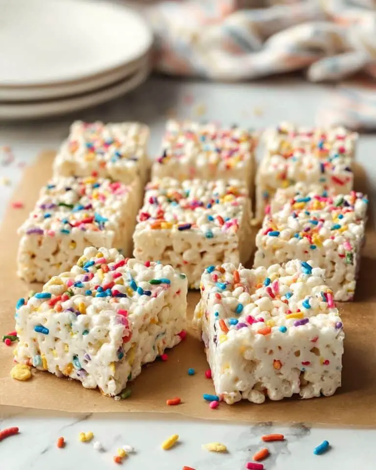 Popcorn Marshmallow Treats with White Chocolate Chips and Sprinkles Recipe