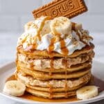 Biscoff Pancakes with Cream and Banana Recipe