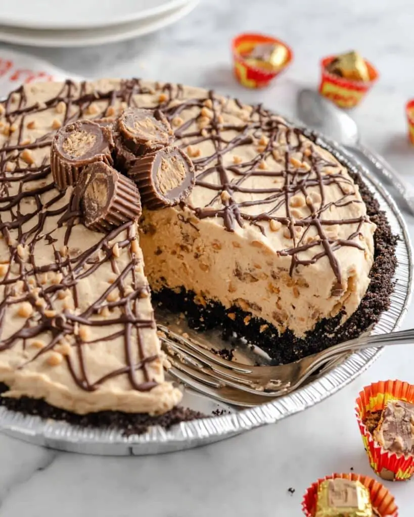 Chocolate Peanut Butter Pie with Ganache and Candy Topping Recipe