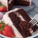 Strawberry Chocolate Cake with Strawberry Filling and Whipped Cream Frosting Recipe