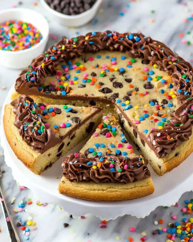 Chocolate Chip Cookie Cake with Vanilla Cocoa Buttercream Recipe