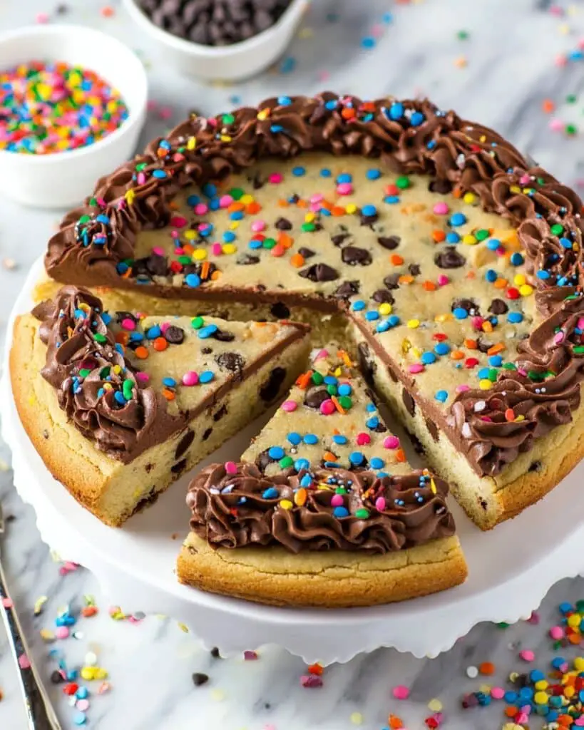 Chocolate Chip Cookie Cake with Vanilla Cocoa Buttercream Recipe