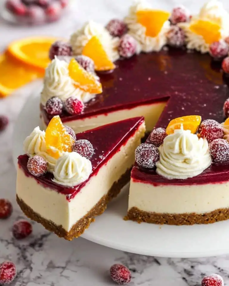 No Bake Cranberry Orange Cheesecake Recipe