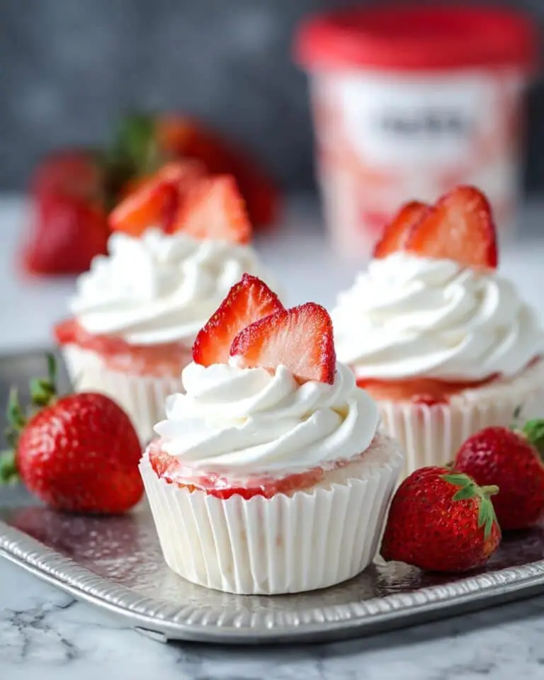 Strawberry Banana Frozen Yogurt Cupcakes Recipe