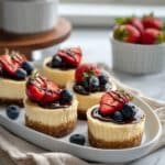 Mini Cheesecakes with Fresh Berries and Chocolate Drizzle Recipe
