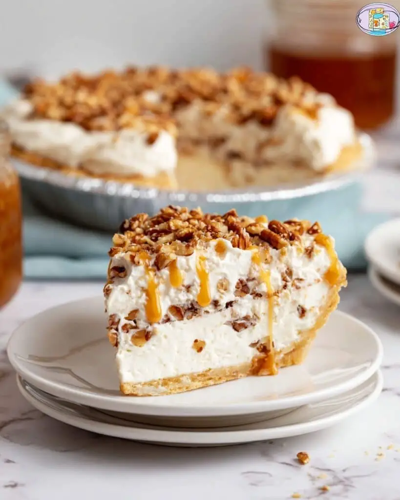 Pecan Cream Pie with Toasted Coconut and Caramel Topping Recipe