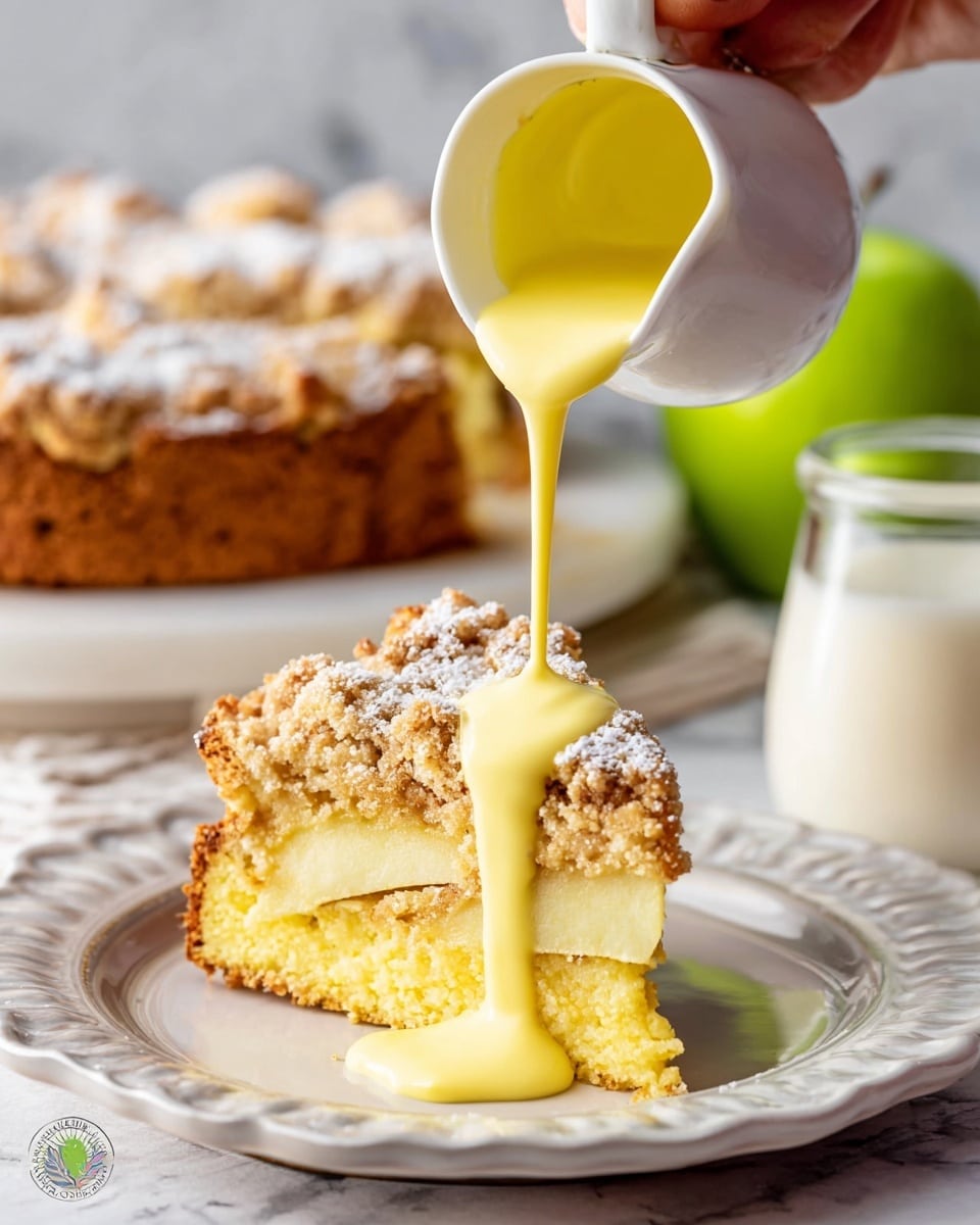 Irish Apple Cake with Vanilla Pudding Sauce Recipe