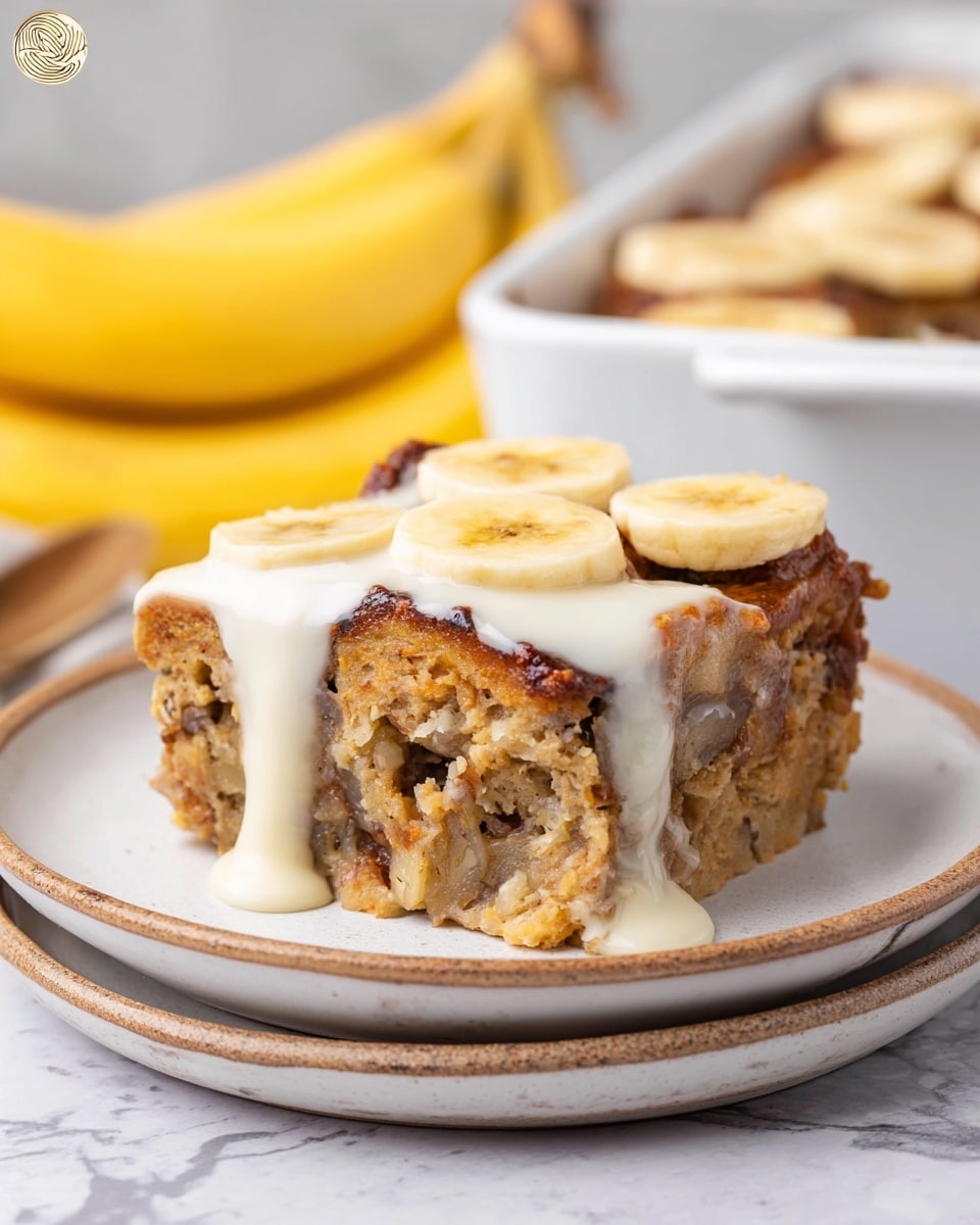 Banana Bread Pudding with Vanilla Sauce Recipe