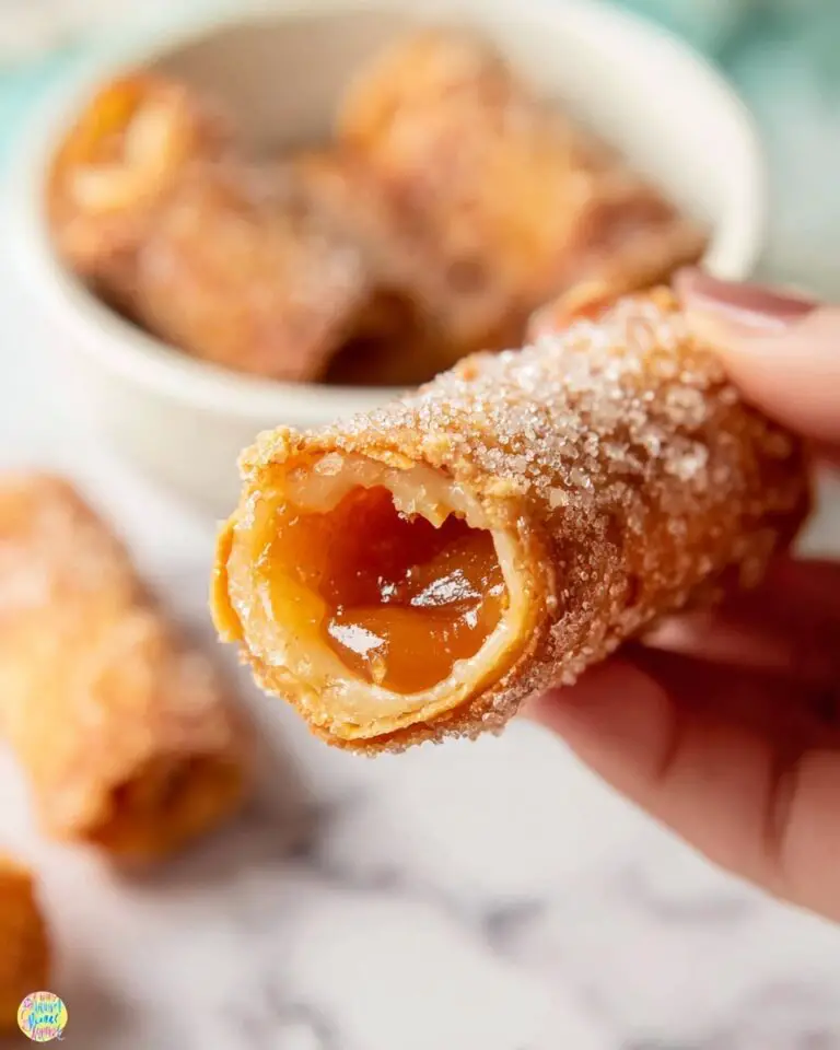 Peach Cobbler Egg Rolls Recipe
