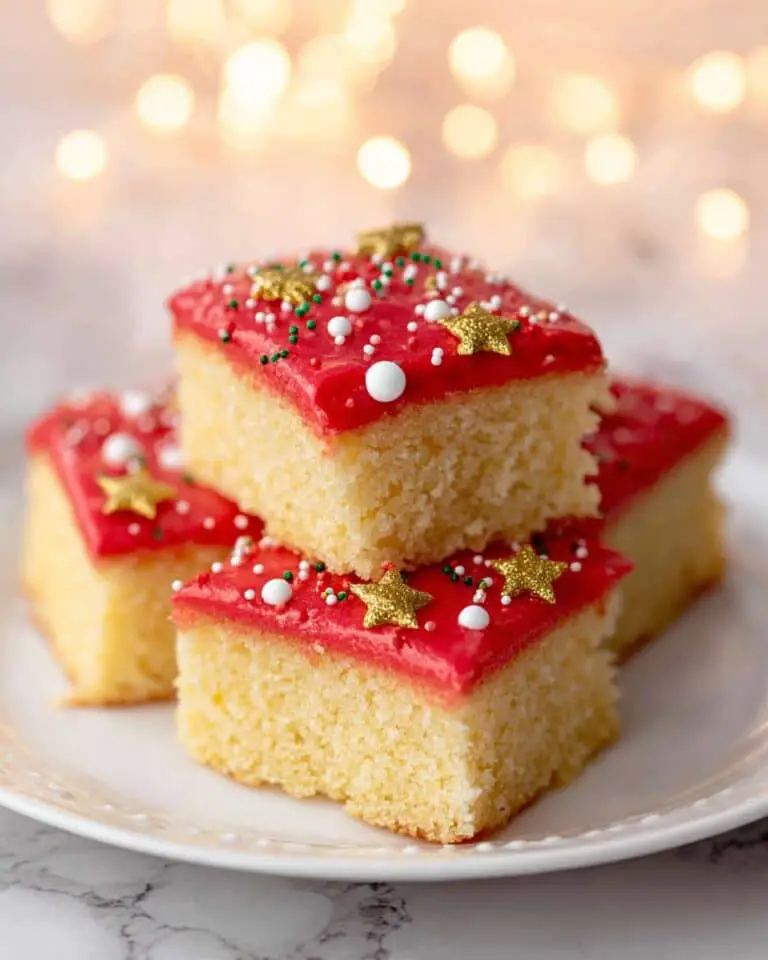 Traybake Red Velvet Cake with Christmas Sprinkles Recipe
