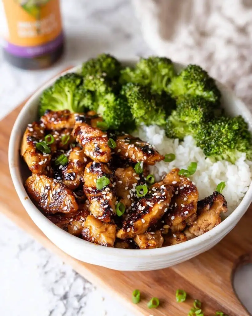 Air Fried Teriyaki Salmon Bites Rice Bowls Recipe