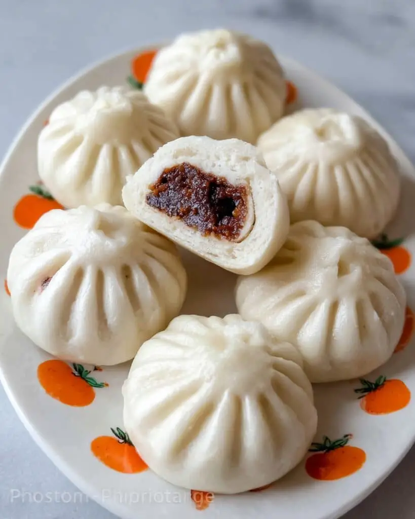 Steamed Red Bean Paste Buns Recipe
