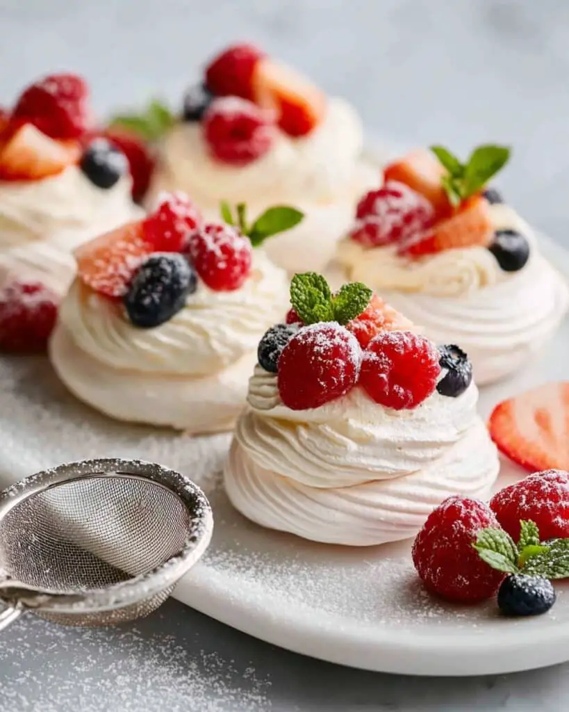 Mini Pavlovas with Fresh Fruit and Cream Recipe