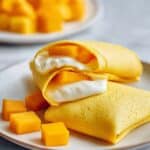 Mango Pancakes with Cream and Fresh Mango Filling Recipe