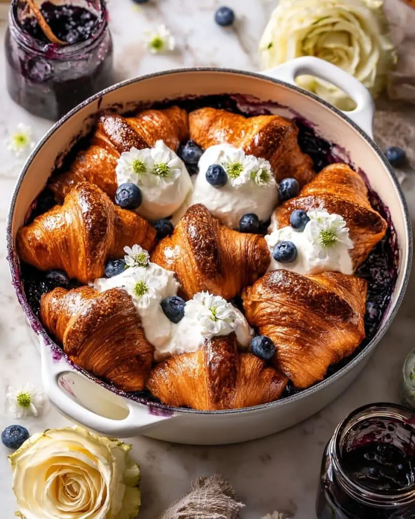 Blueberry Croissant French Toast Bake Recipe
