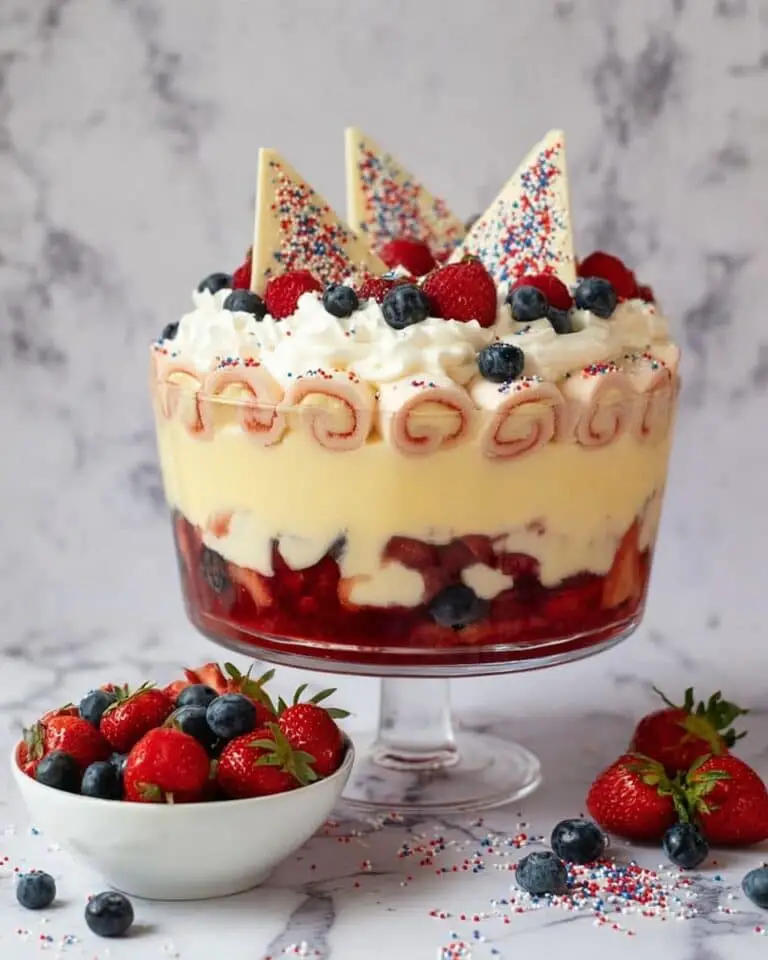 Jubilee Fruit Trifle with White Chocolate Bark Recipe