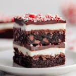 Peppermint Oreo Brownies with Cream Cheese Frosting and Chocolate Topping Recipe