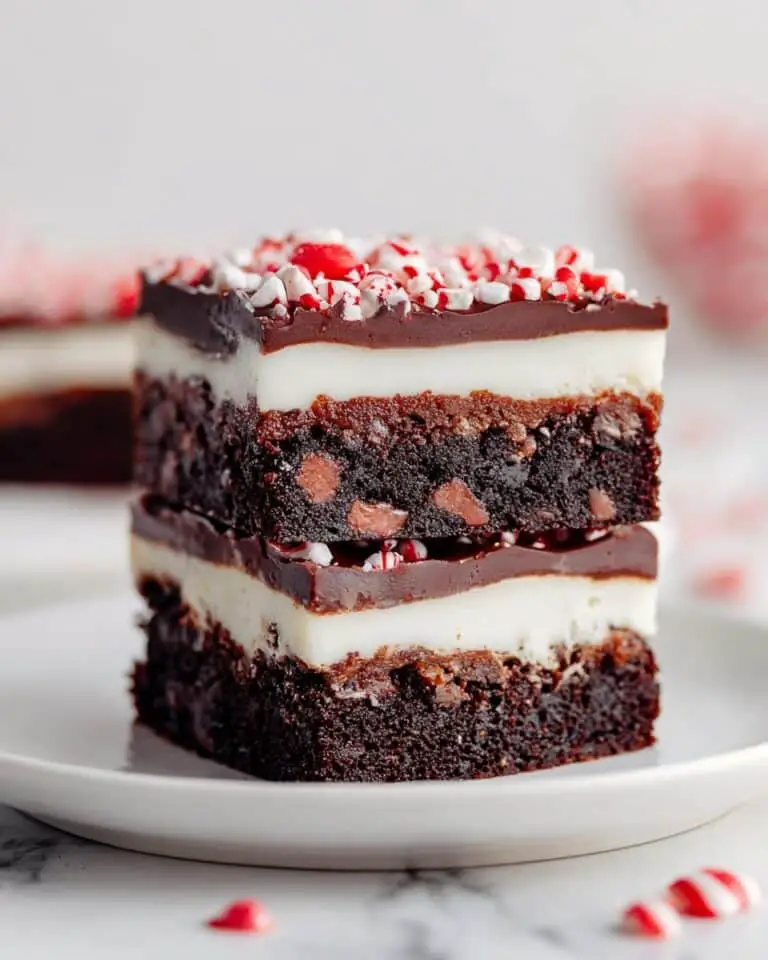 Peppermint Oreo Brownies with Cream Cheese Frosting and Chocolate Topping Recipe