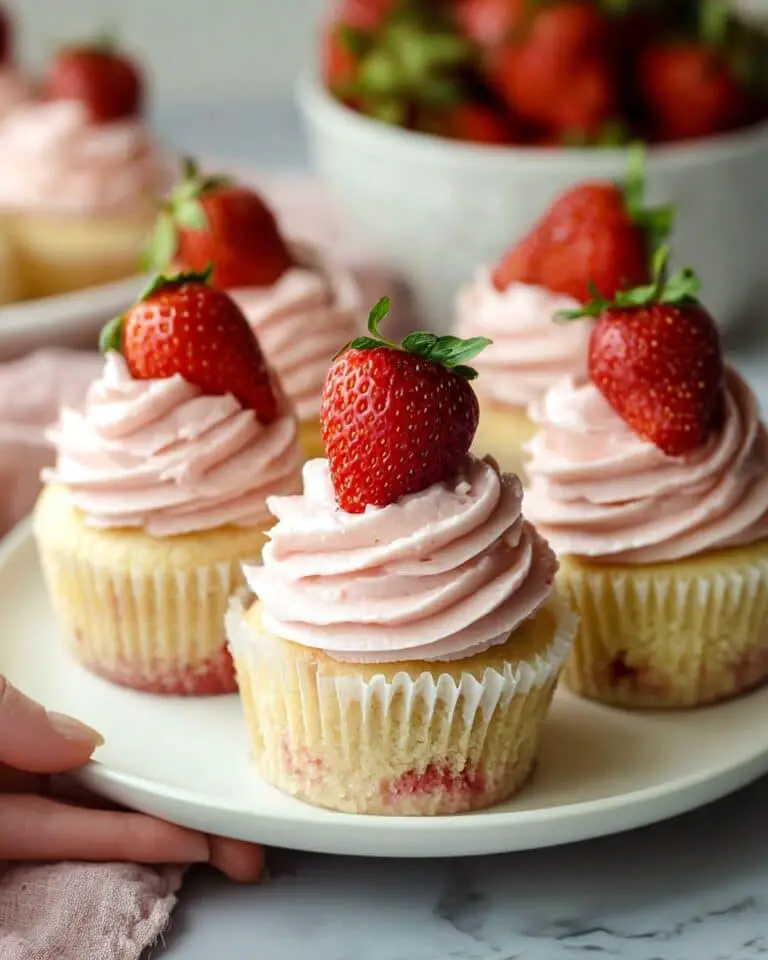 Strawberry Cupcakes with Creamy Strawberry Buttercream Recipe