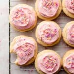 Soft Cakey Sugar Cookies with Vanilla Buttercream and Sprinkles Recipe