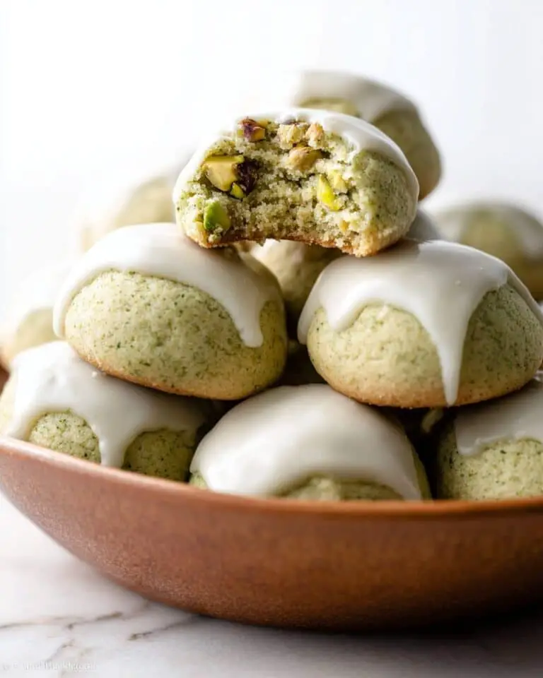 Pistachio Drop Cookies with Brown Butter Icing Recipe