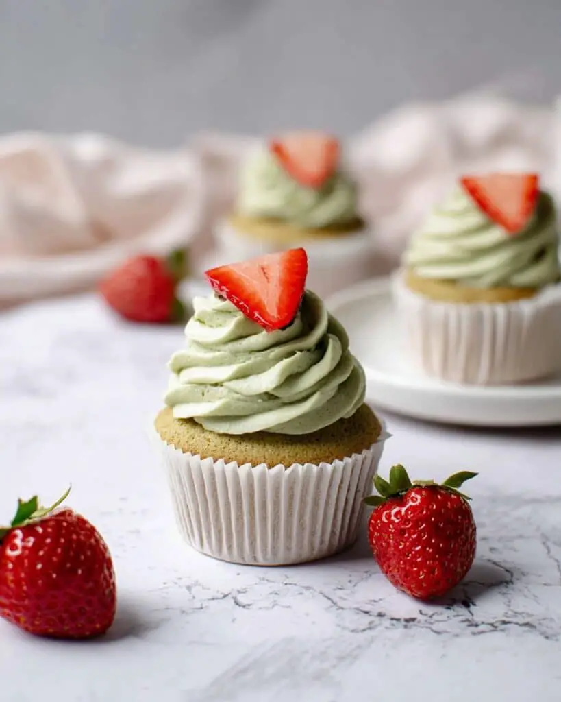 Matcha Cupcakes with Whipped Matcha White Chocolate Ganache Recipe