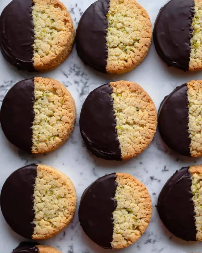 Chocolate-Dipped Pistachio Cookies (Gluten Free, Paleo) Recipe