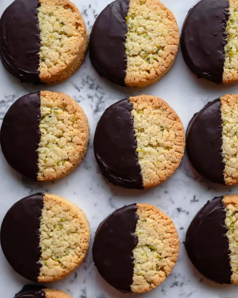 Chocolate-Dipped Pistachio Cookies (Gluten Free, Paleo) Recipe
