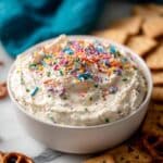 Simple No-Bake Cake Batter Dip with Rainbow Sprinkles Recipe