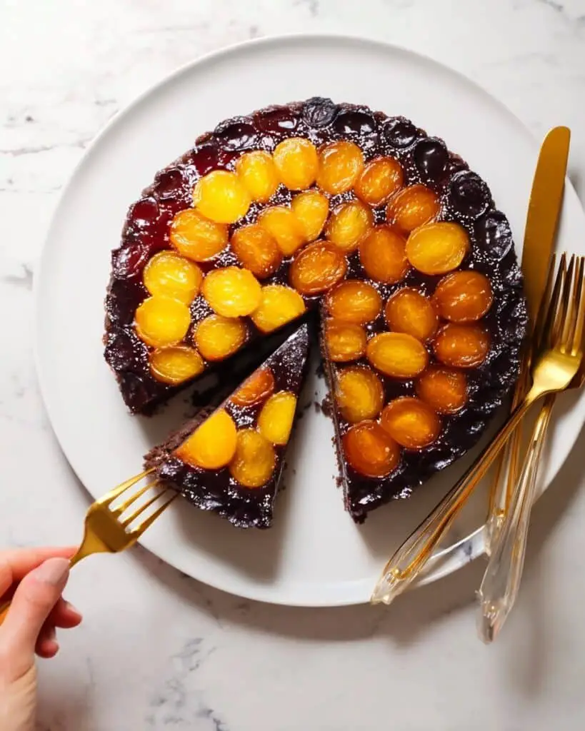 Cherry Chocolate Upside-Down Cake Recipe