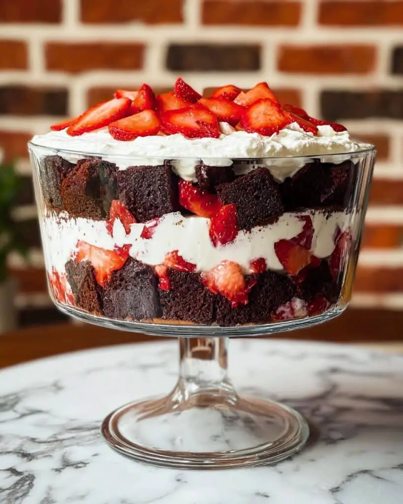 Red Velvet Trifle with Strawberries and Cream Cheese Recipe