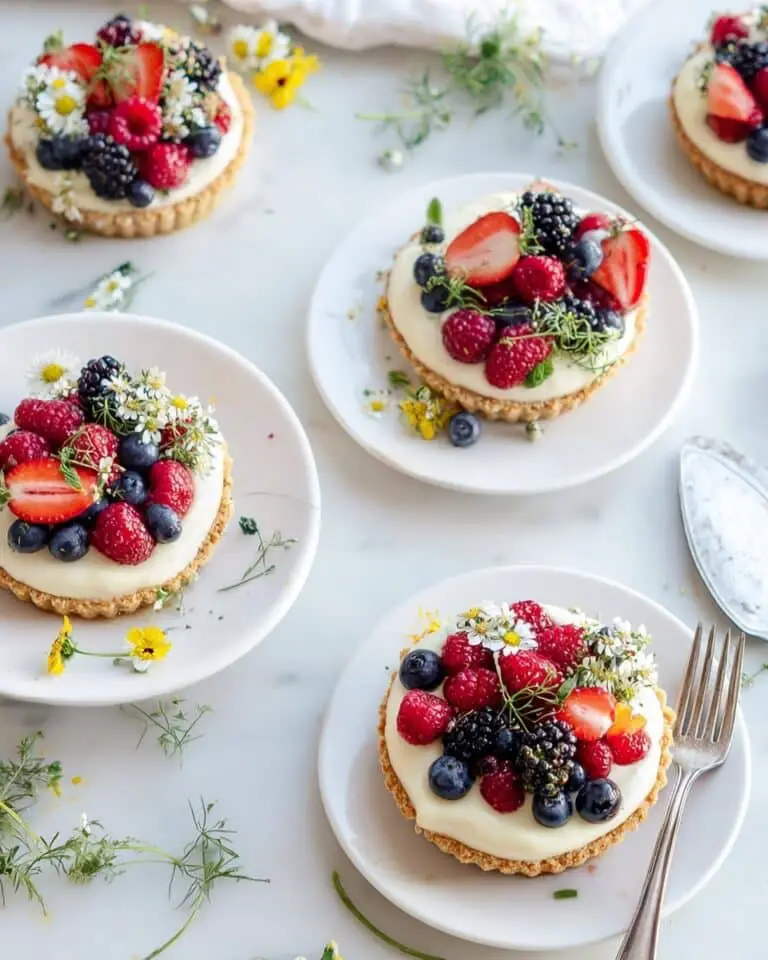 Berry Mascarpone Tarts with Almond Shortbread Crust Recipe