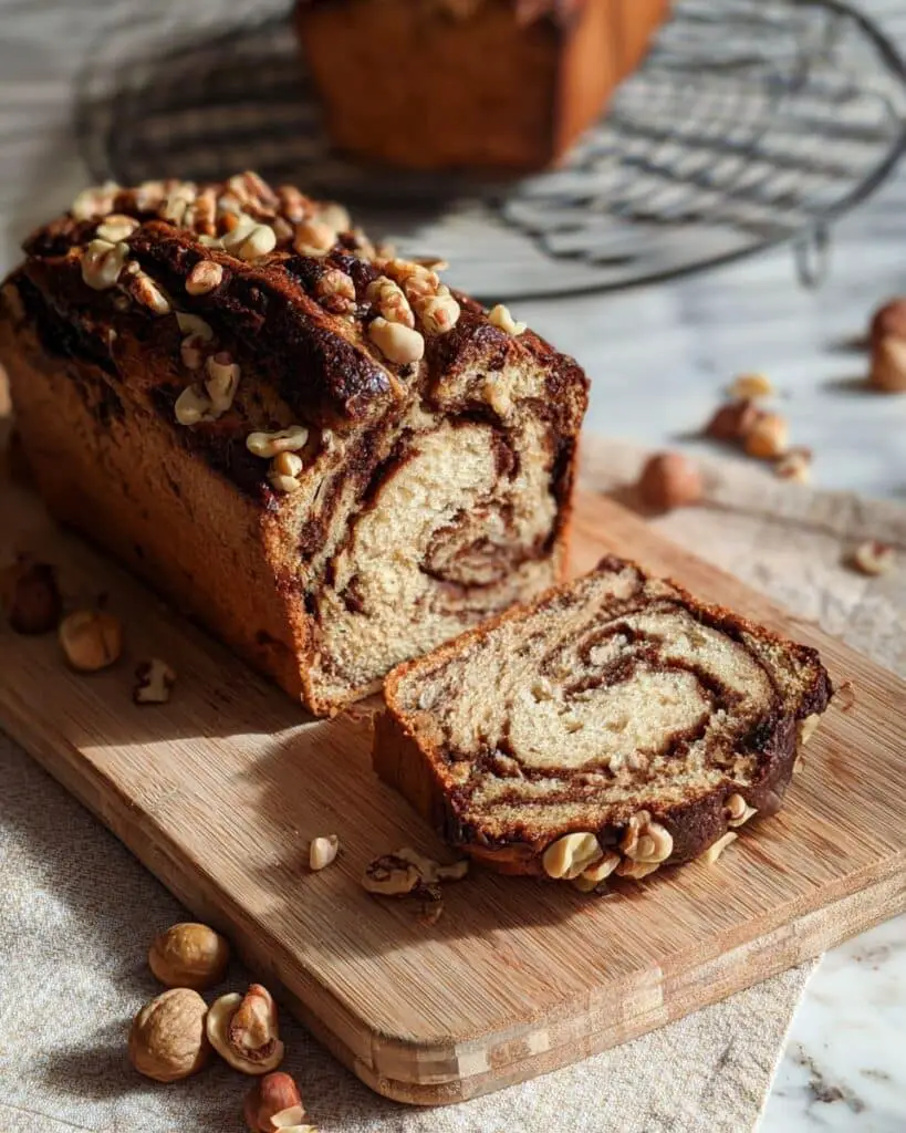 Nutella Banana Bread with Hazelnuts and Cinnamon Recipe