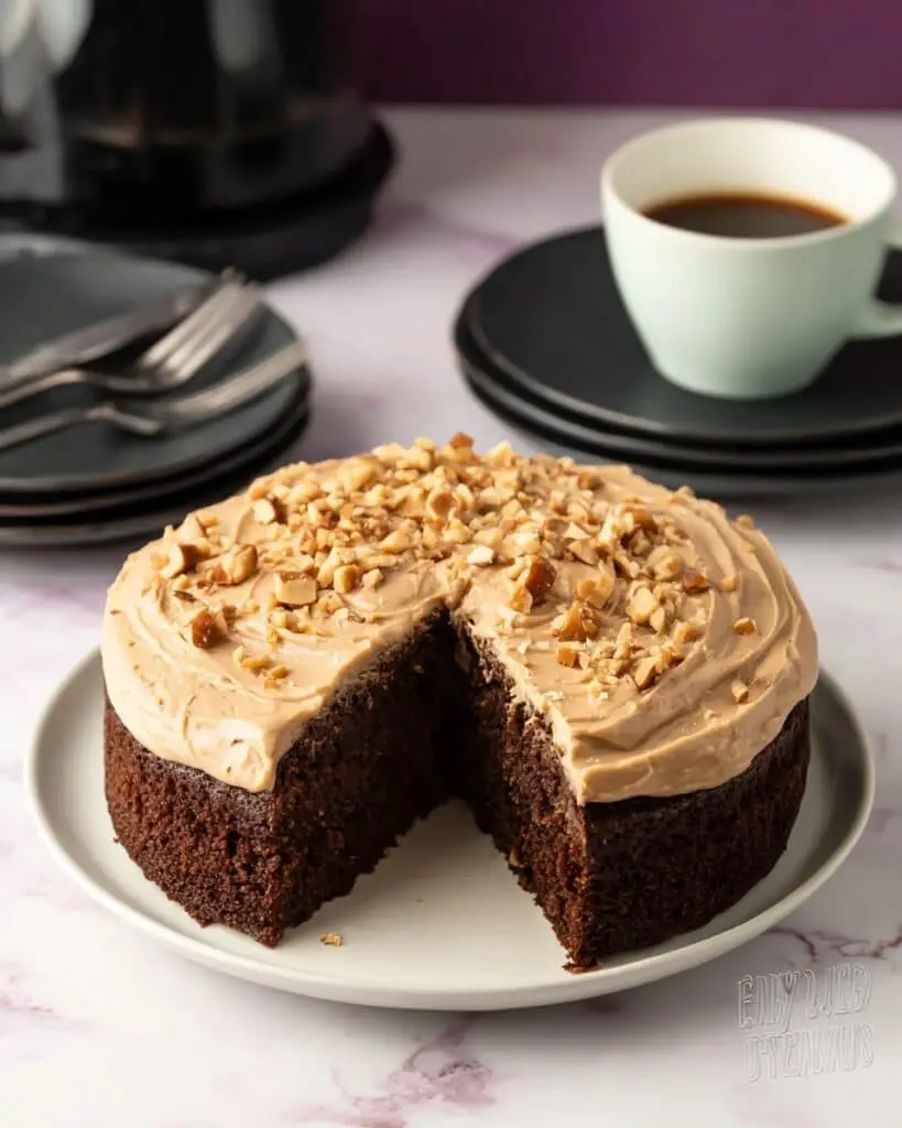 Air Fryer Coffee Cake with Chocolate and Coffee Frosting Recipe