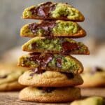 Pistachio Cream Stuffed Chocolate Chip Cookies Recipe