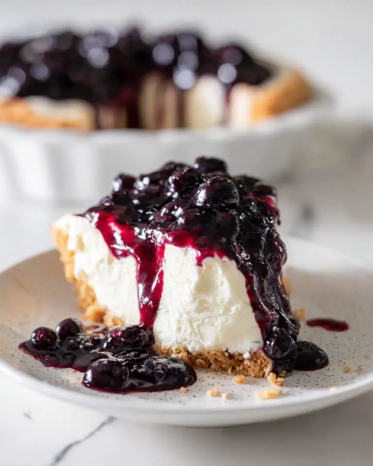 No Bake Coconut Cream Pie with Blueberry Topping Recipe
