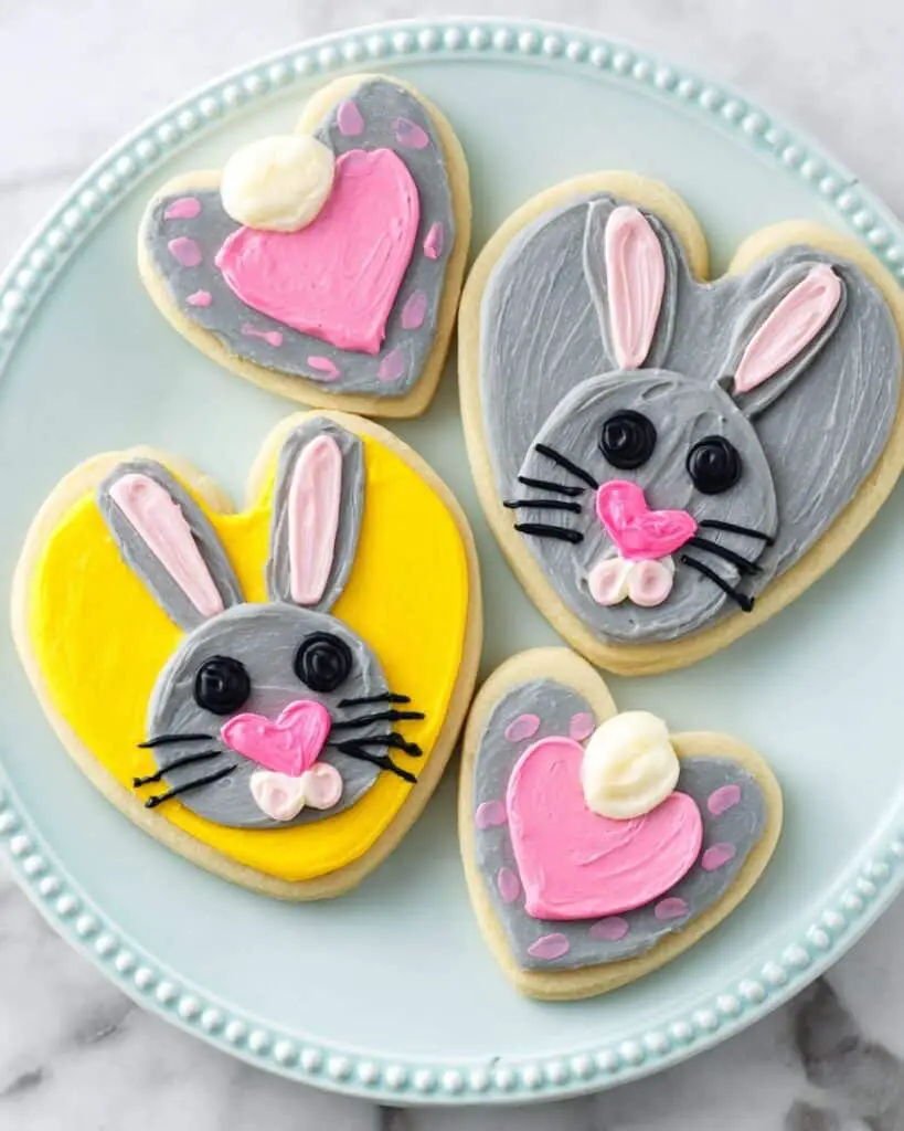 Bunny Easter Cookies with Colorful Buttercream Frosting Recipe