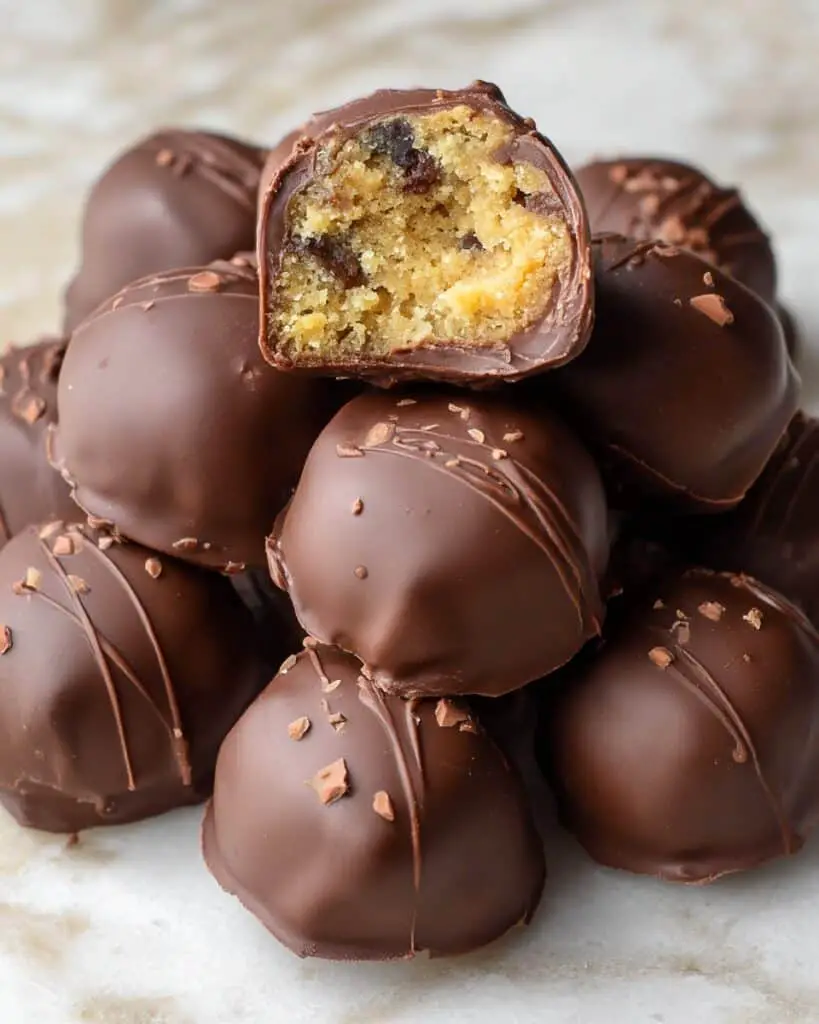 Edible Chocolate Chip Cookie Dough Truffles Recipe