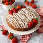 Fresh Strawberry Coffee Cake with Streusel Crumble and Glaze Recipe