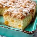 Moist & Tender Peach Coffee Cake with Crumble Topping Recipe