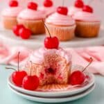 Maraschino Cherry Cupcakes with Pink Cream Cheese Frosting Recipe