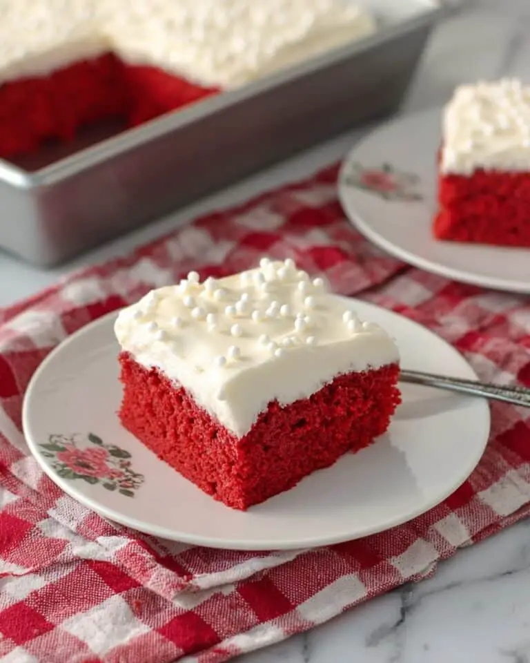 Moist Red Velvet Sheet Cake with Cream Cheese Frosting Recipe