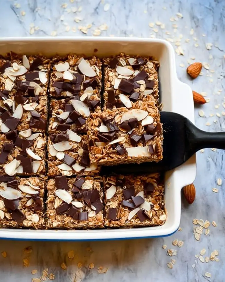 Easy Chocolate Baked Oatmeal with Almonds and Coconut Recipe