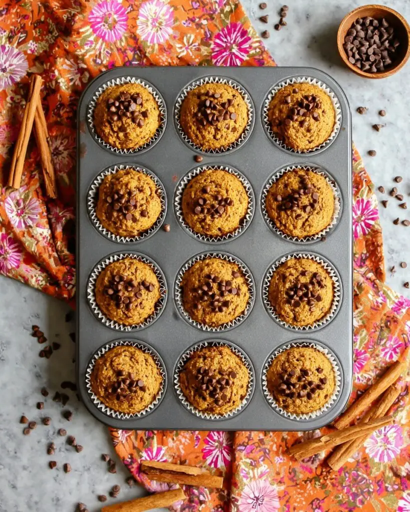 Easy Pumpkin Chocolate Chip Protein Muffins with Oats Recipe