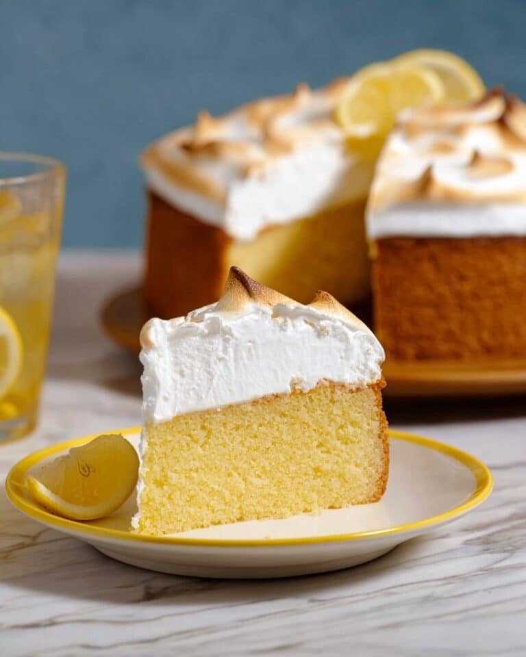 Limoncello Cake with Lemon Italian Meringue and Limoncello Syrup Recipe