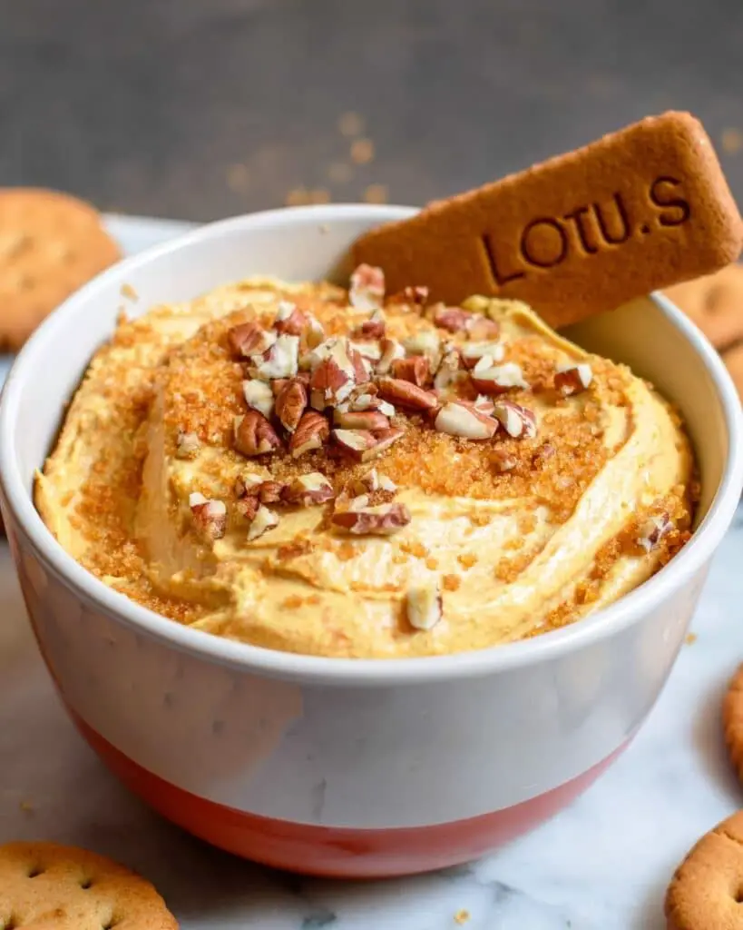 Pumpkin Dip with Whipped Cream and Toasted Pecans Recipe