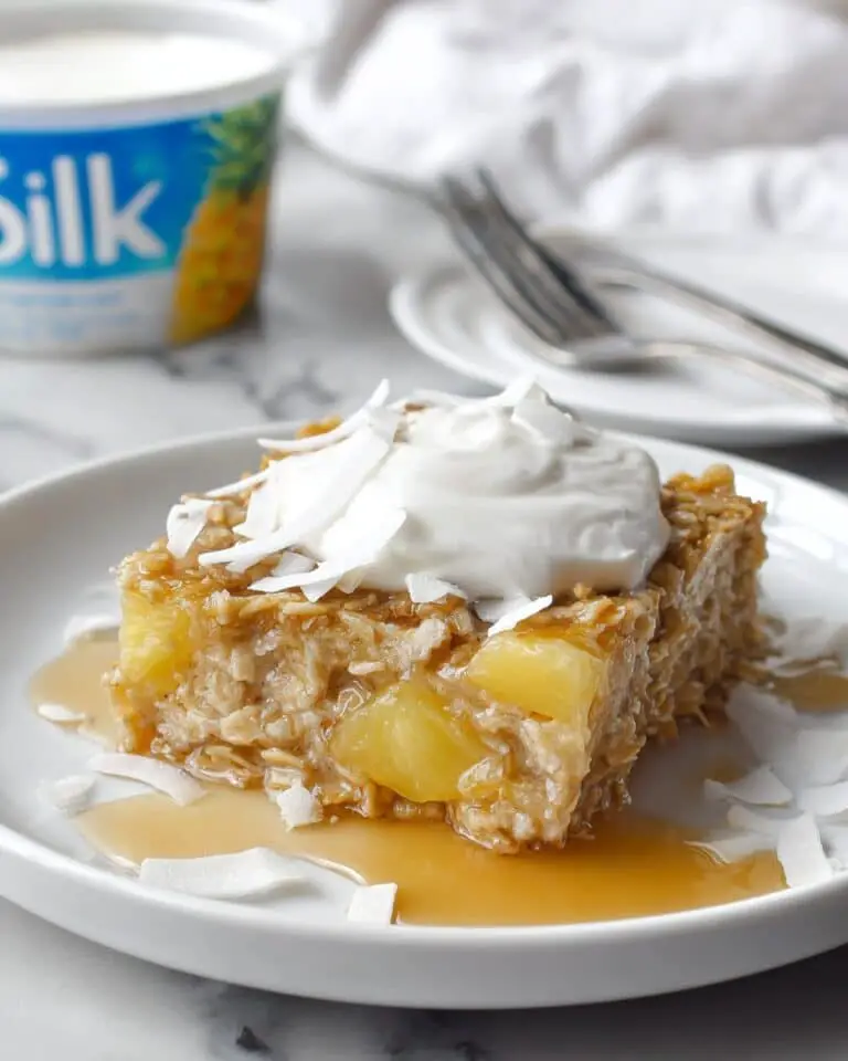 Pineapple Coconut Dairy-Free Baked Oatmeal Bars Recipe
